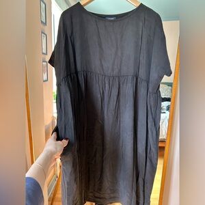 Black Short Sleeve Dress, babydoll dress